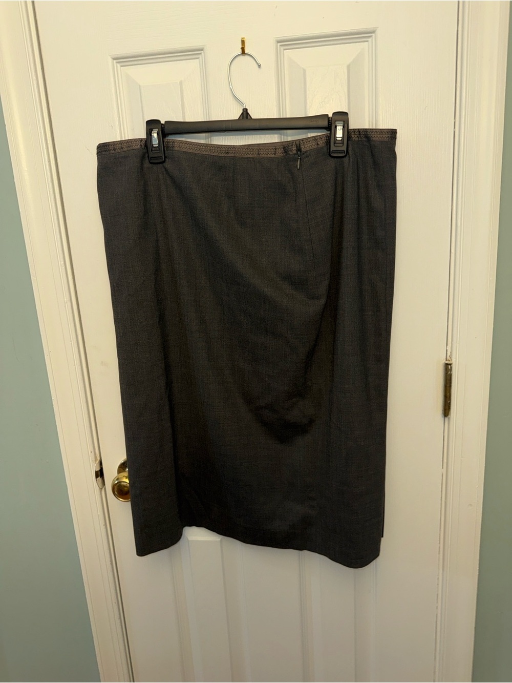 Vtg Escada Margaretha Ley Women's Straight Pencil Skirt Size 46 Grey 100% Wool
